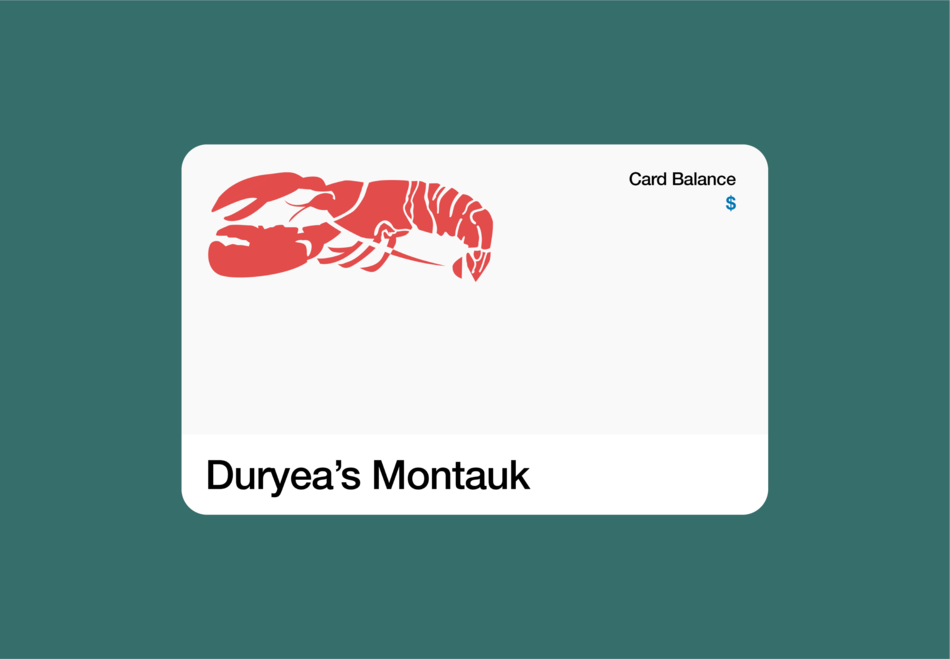 A sample picture of Duryea's gift card.