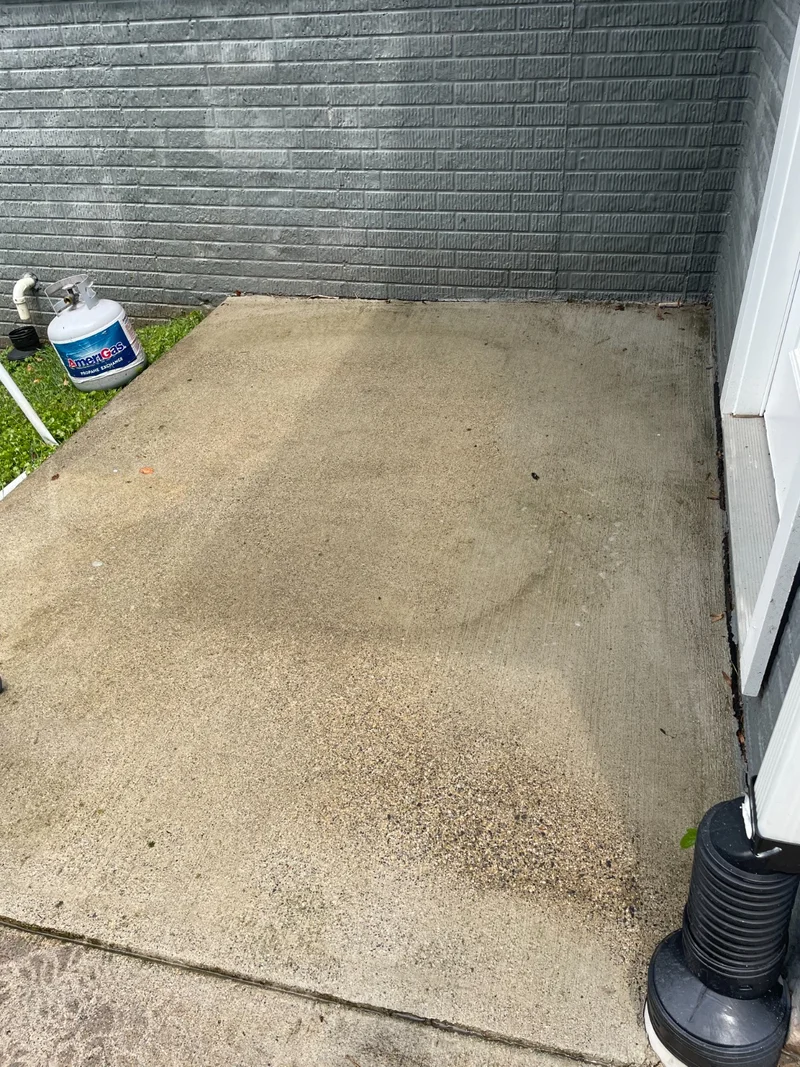 Cleaned concrete patio
