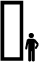 Person beside door icon