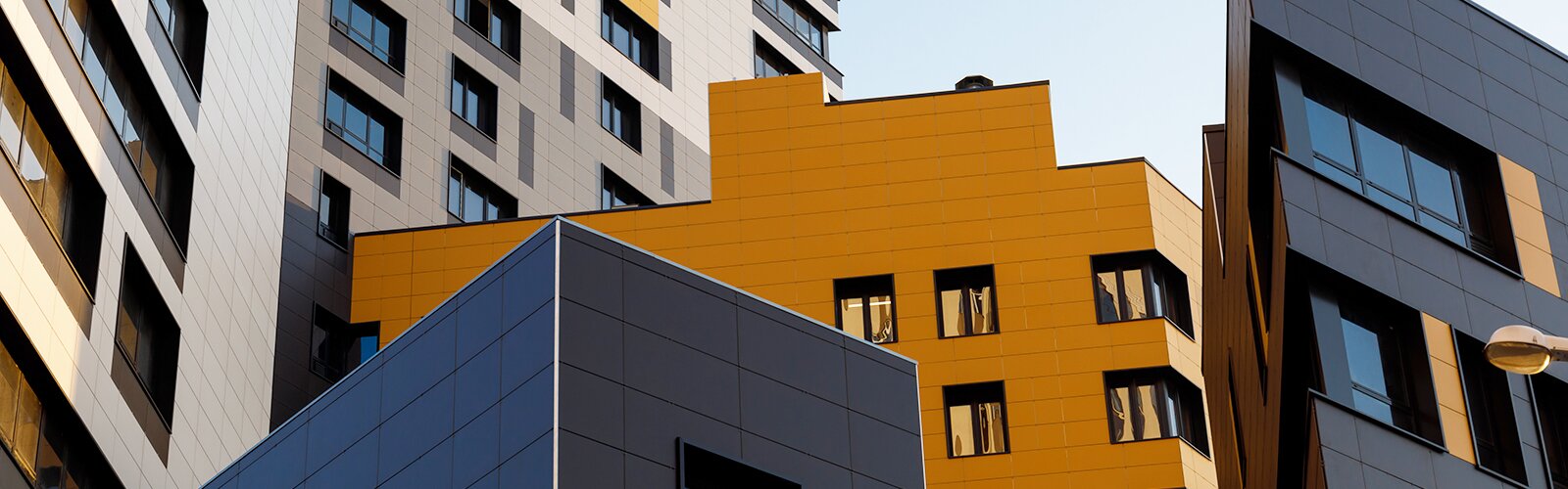 Exterior of multiple building apartments