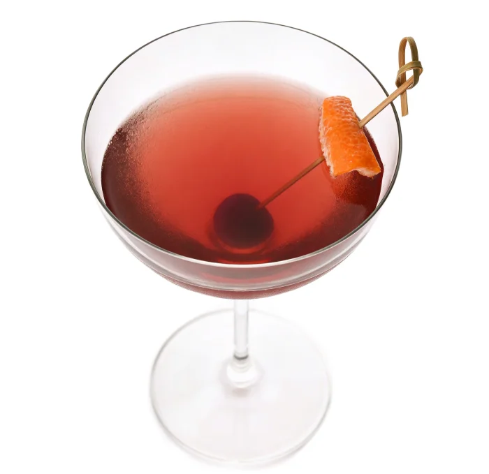 Davidoff Winston Churchill «The Late Hour Series» Zigarre neben einem Late Night Coffee Cocktail mit Orangenzeste.