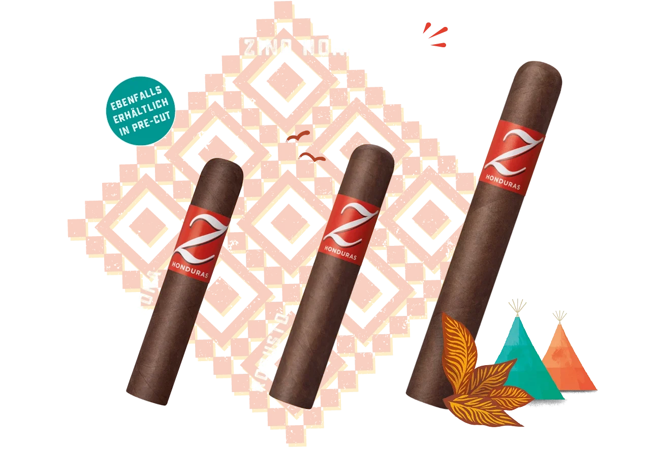 Sortiment der Zino Honduras Zigarrenlinie mit den Formaten Half Corona, Robusto und Toro.