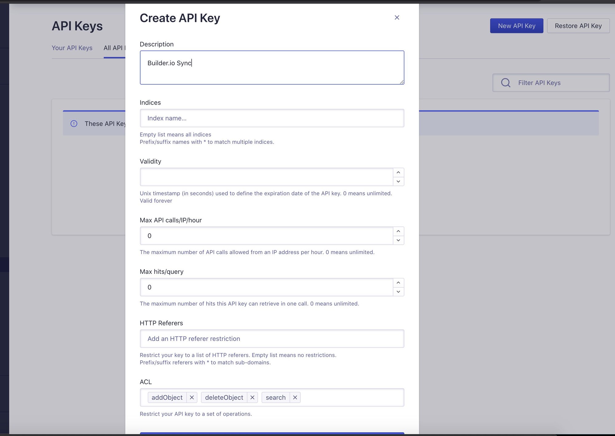 Create API Form