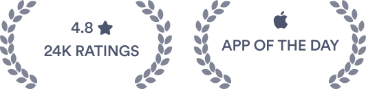 4.8stars 24k ratings, app of the day