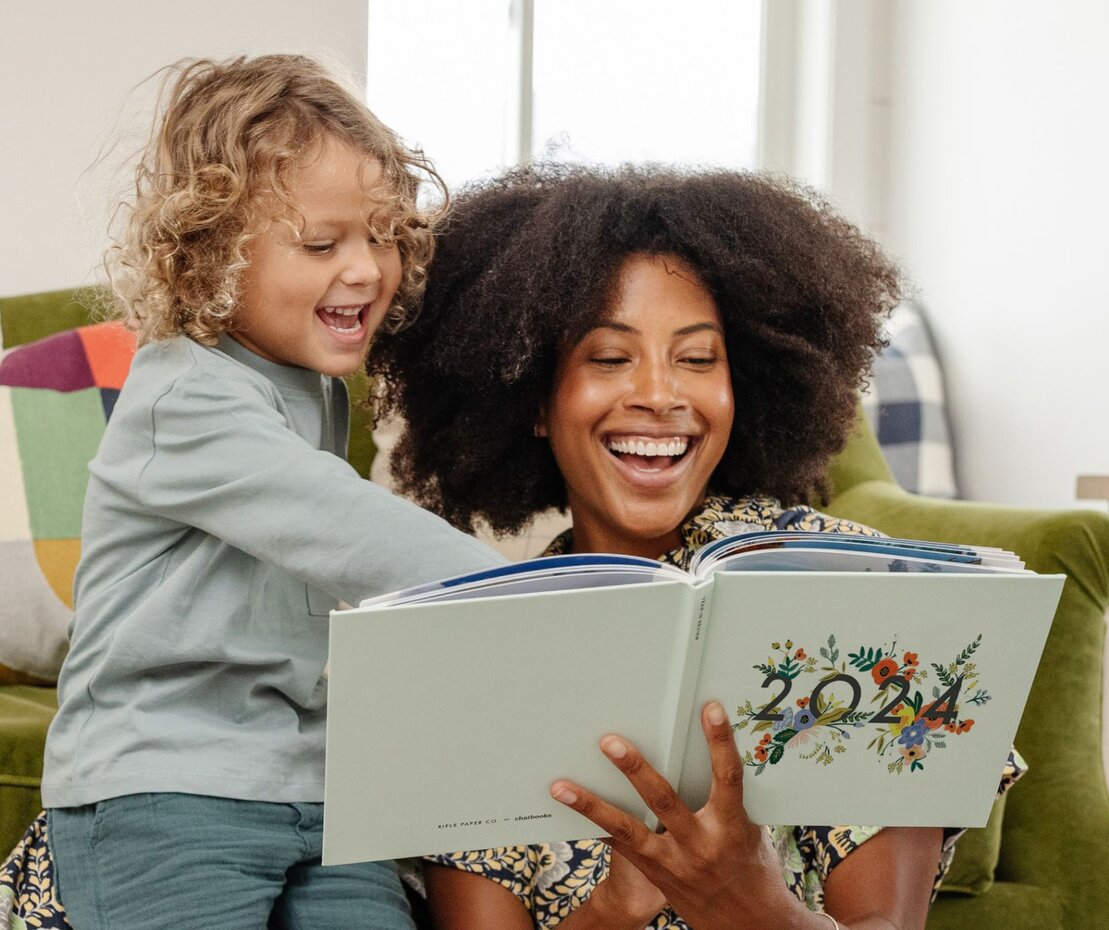 Yearbook photo book with year-round family memories 