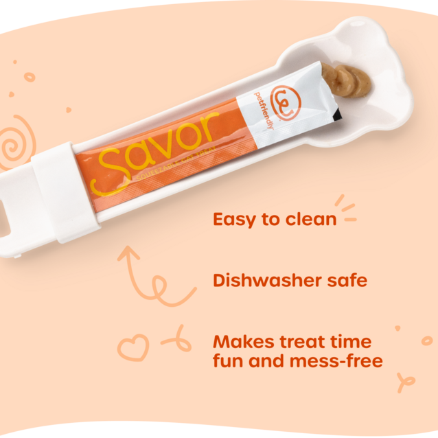 Easy to clean, dishwasher safe, makes treat time fun and mess-free