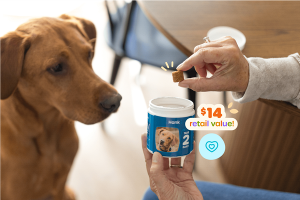 1 jar of Daily Supplements: It’s never a bad time to prioritize your dog’s immune system. An easy and delicious way to support strong hips and joints, gut & digestive health, coat & skin health, and more!