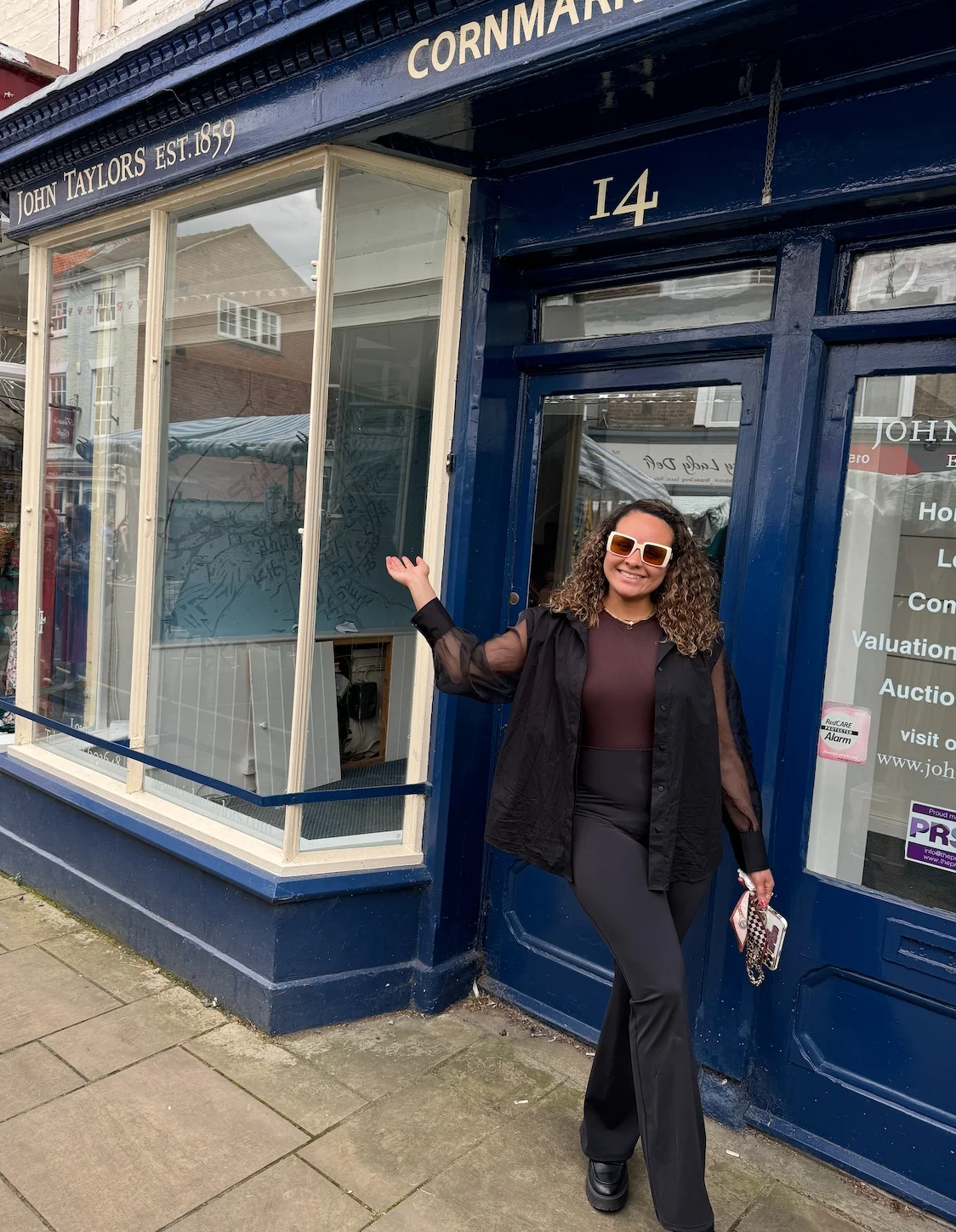 Emili Horncastle outside 14-16 Cornmarket, Louth.