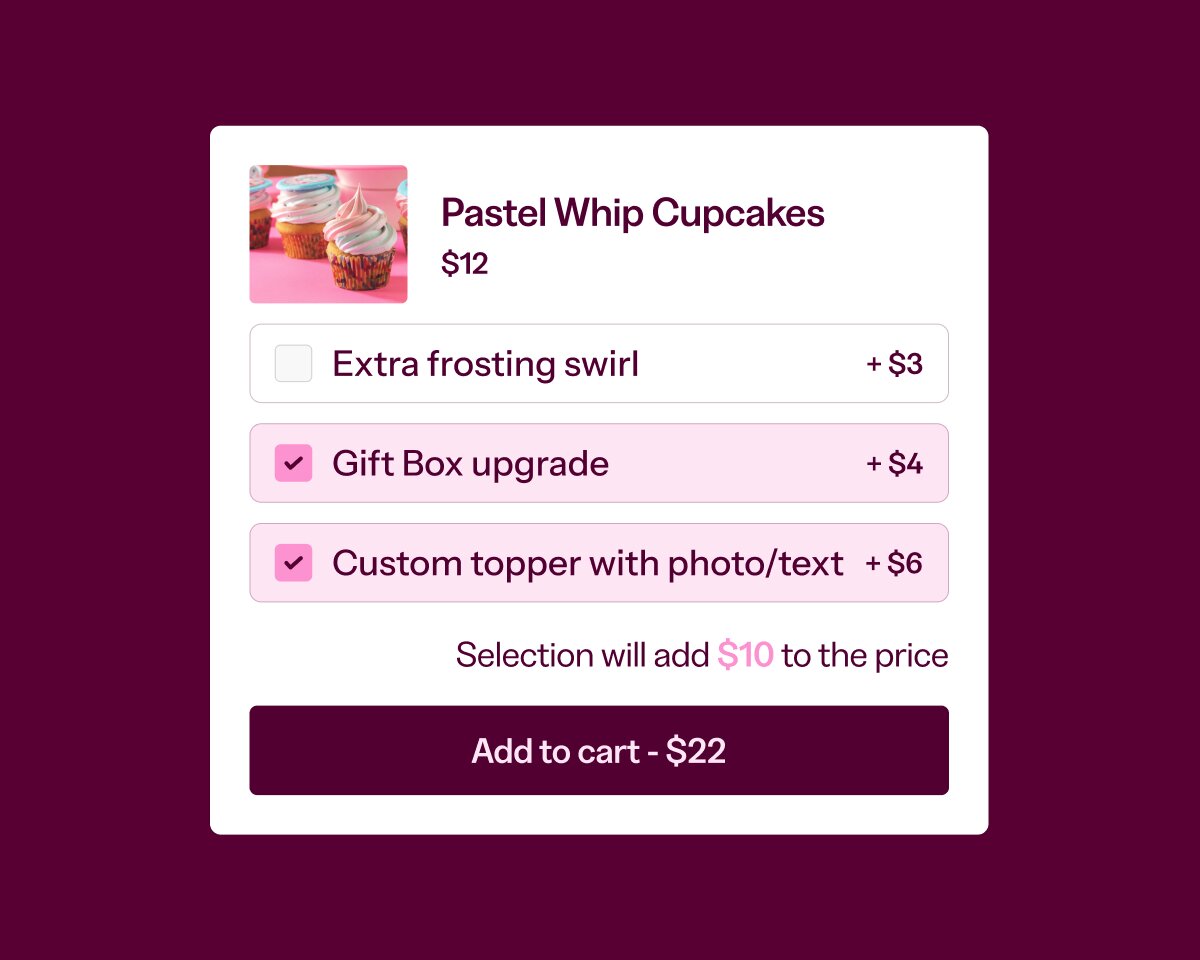 Built-in upsells