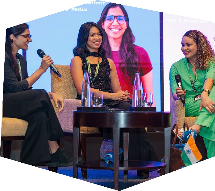 Emili Horncastle speaking at ShopQuest