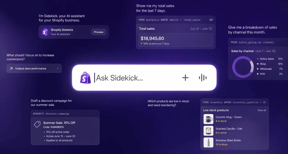 Sidekick open inside the Shopify admin, setting up an automation to tag customers based on their spending habits