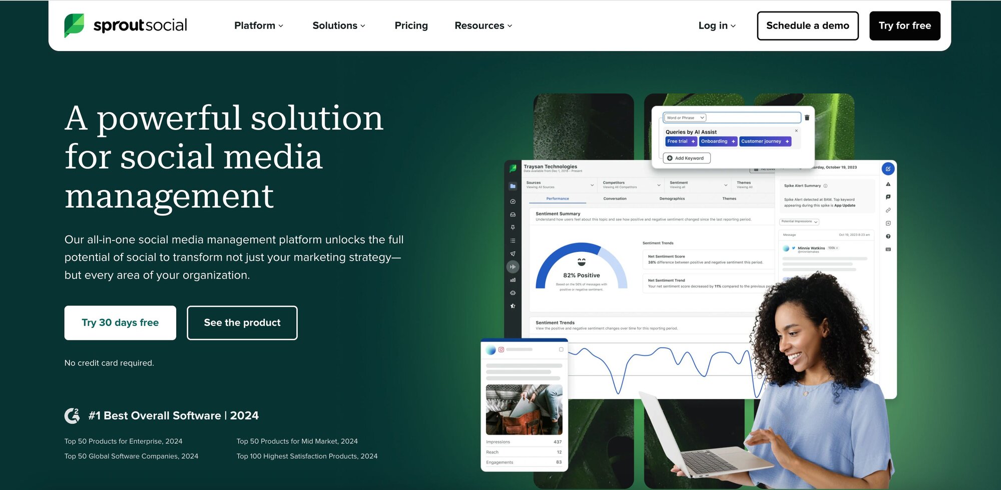 Homepage for Sprout Social
