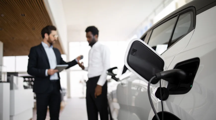 Two men discussing LLC vehicle ownership.