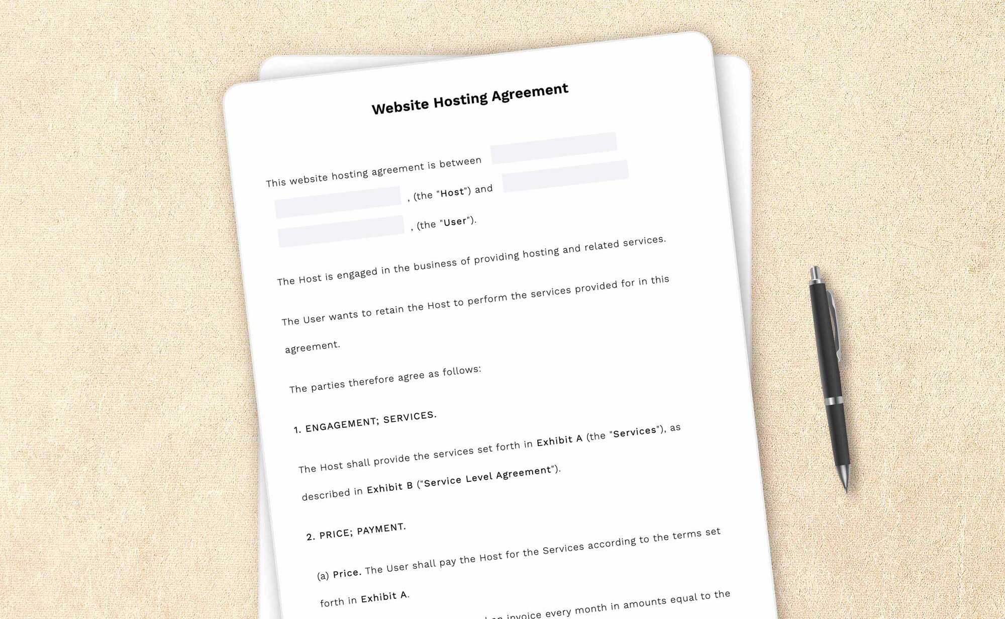 Professional website hosting agreement template by LegalZoom. Easily draft, edit, and download your agreements!