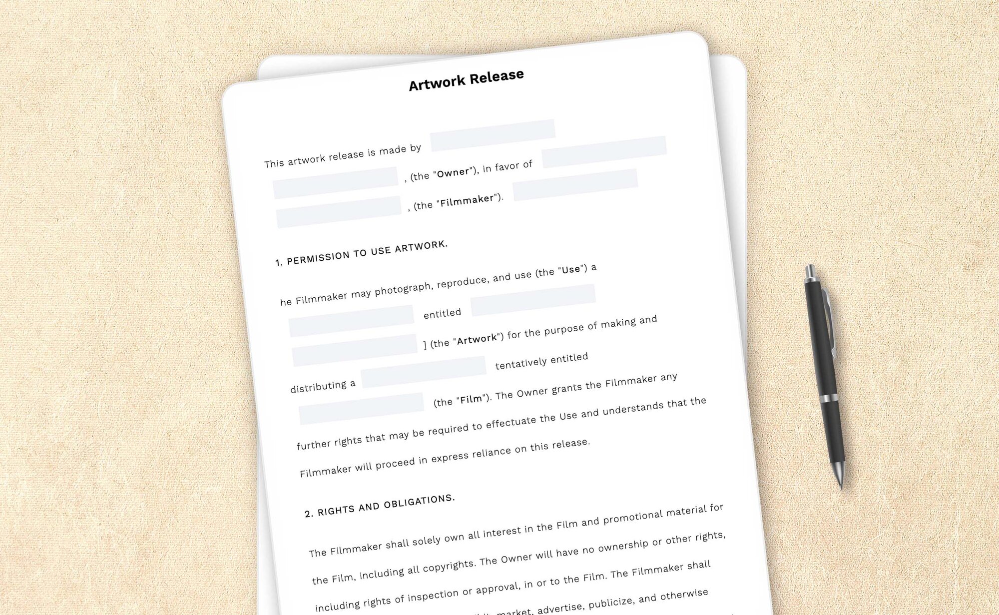 Free artwork release form template by LegalZoom. Create and download forms for free!