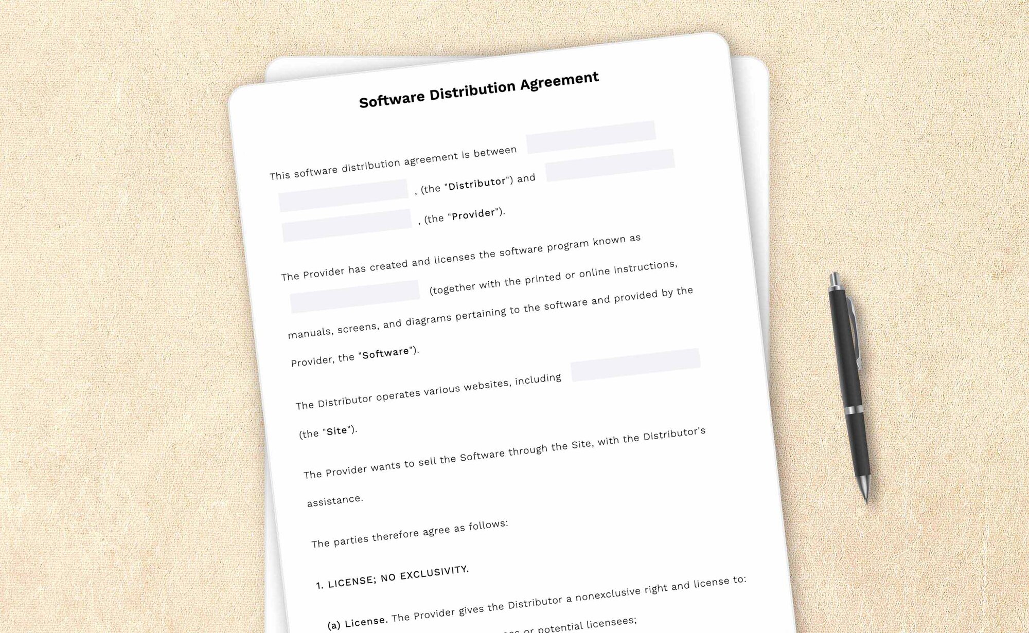 Free software distribution agreement template by LegalZoom. Create and download agreements for free!