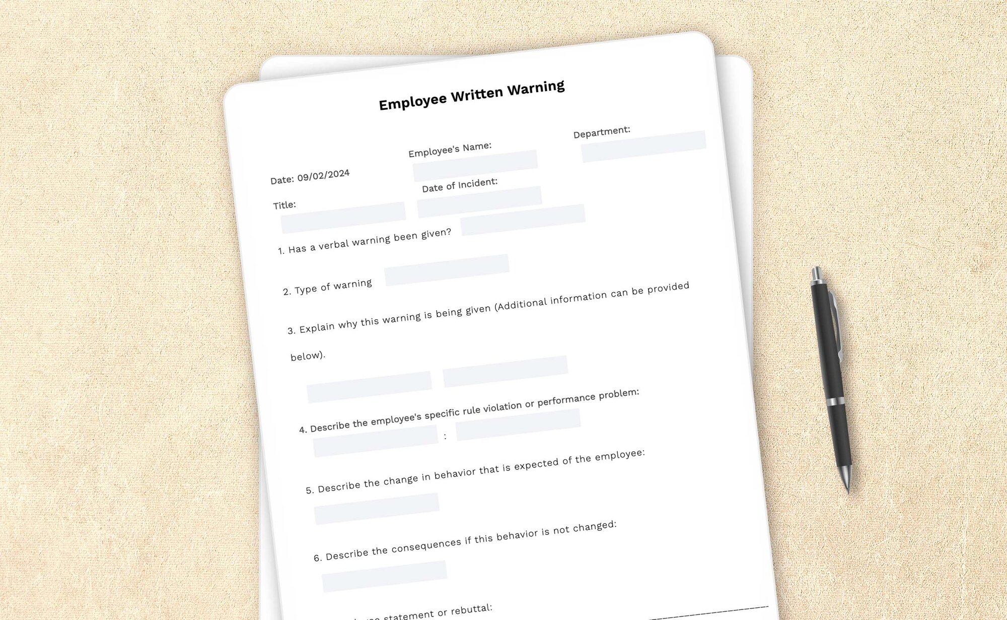 Employee written warning form template by LegalZoom. Create and download forms with ease!