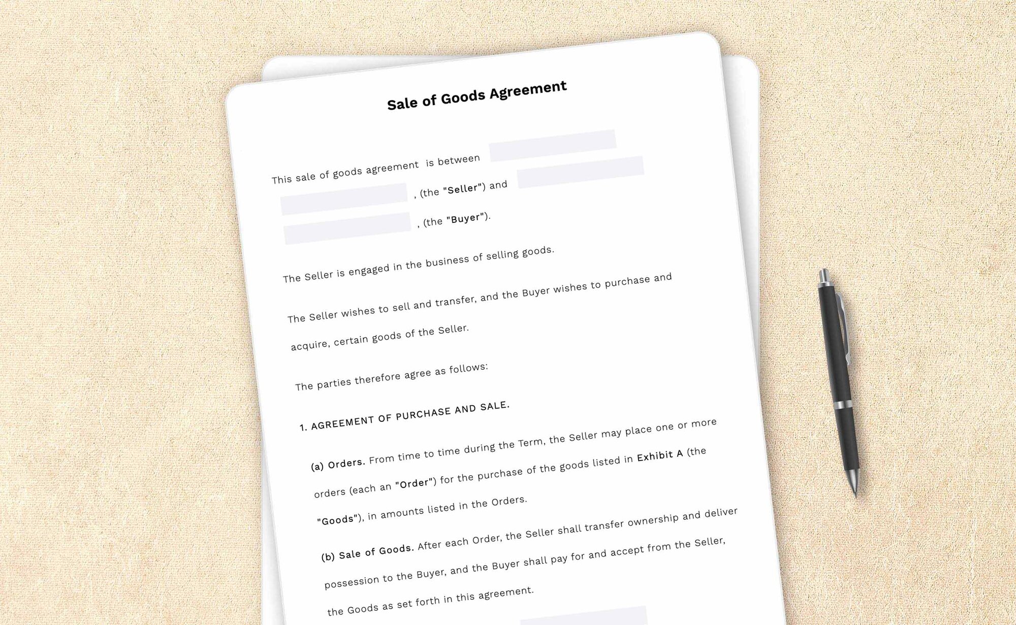 Professional sale of goods agreement template by LegalZoom. Easily draft, edit, and download your agreements!