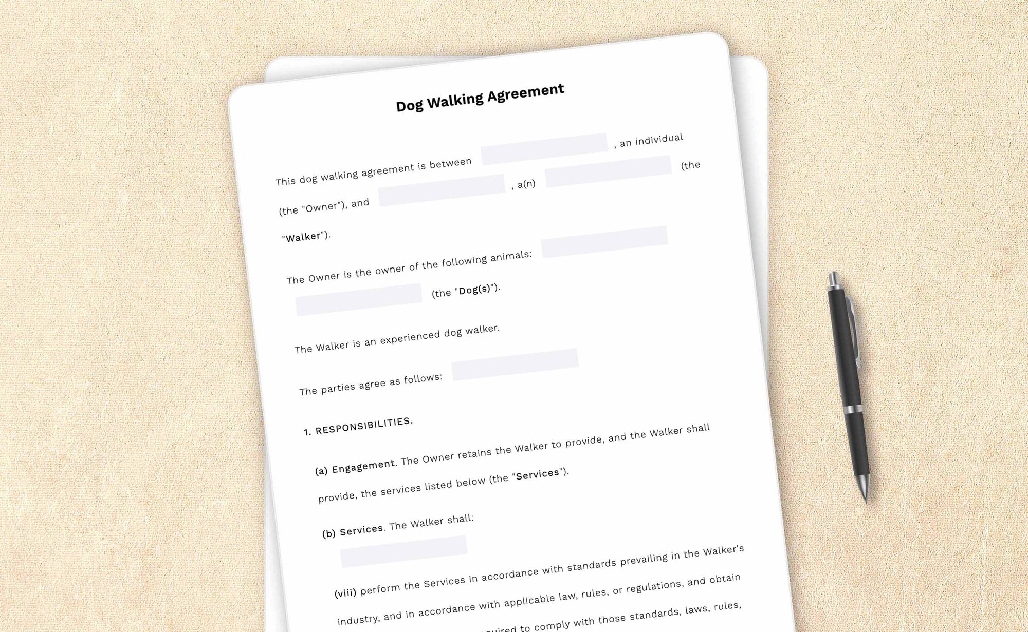 Free dog walking agreement template by LegalZoom. Create and download agreements for free!