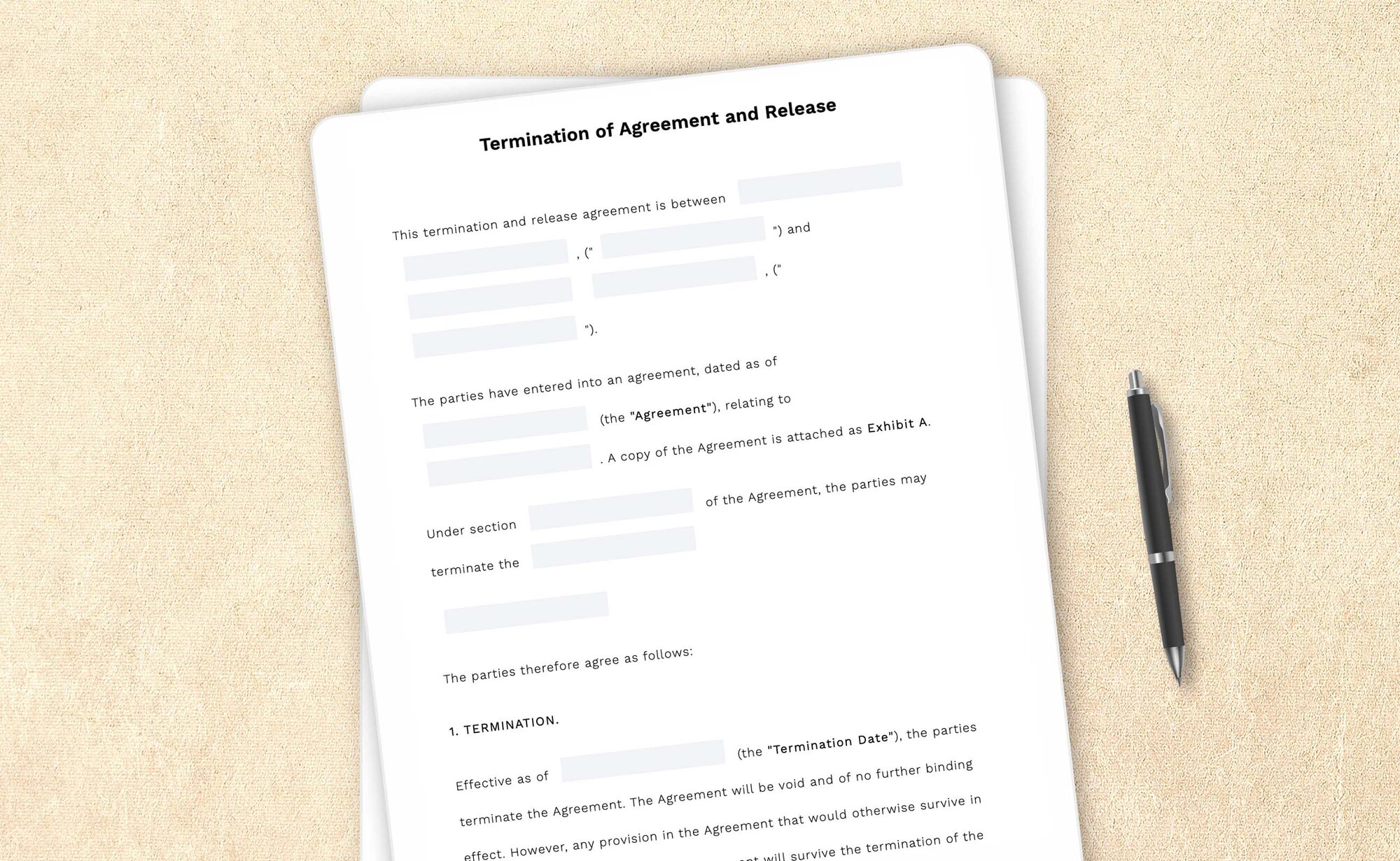 Professional termination of agreement and release template by LegalZoom. Easily draft, edit, and download your agreements!