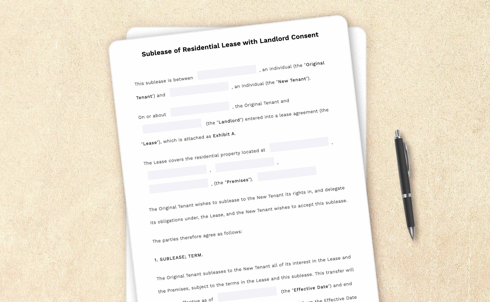 Professional sublease of residential lease (with landlord consent) template by LegalZoom. Easily draft, edit, and download your agreements!