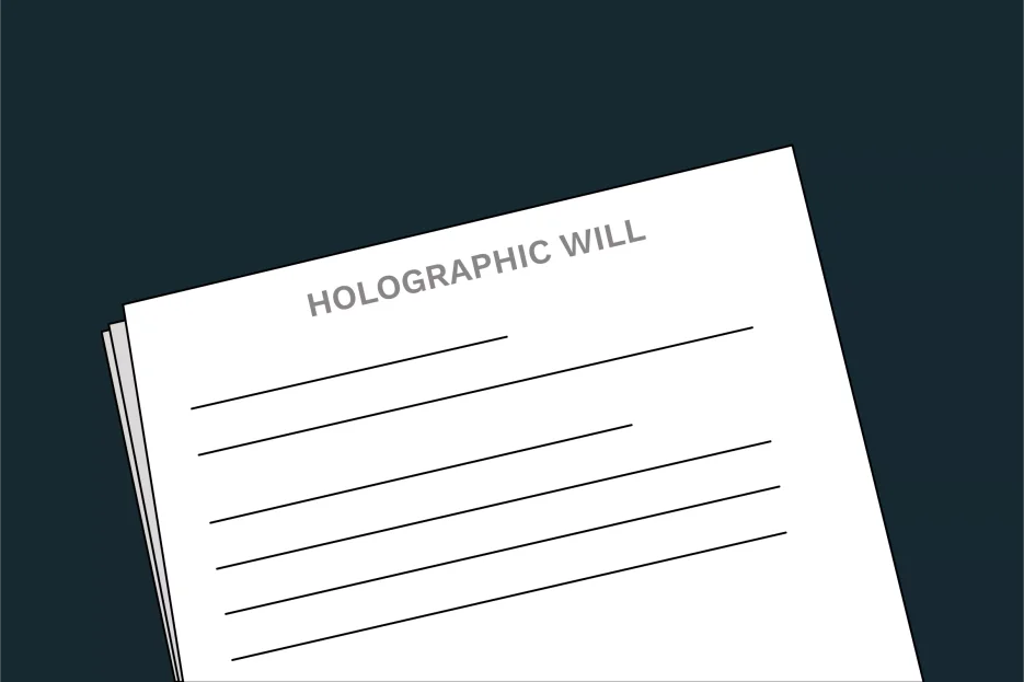 An illustration representing a handwritten will and debunking common myths.