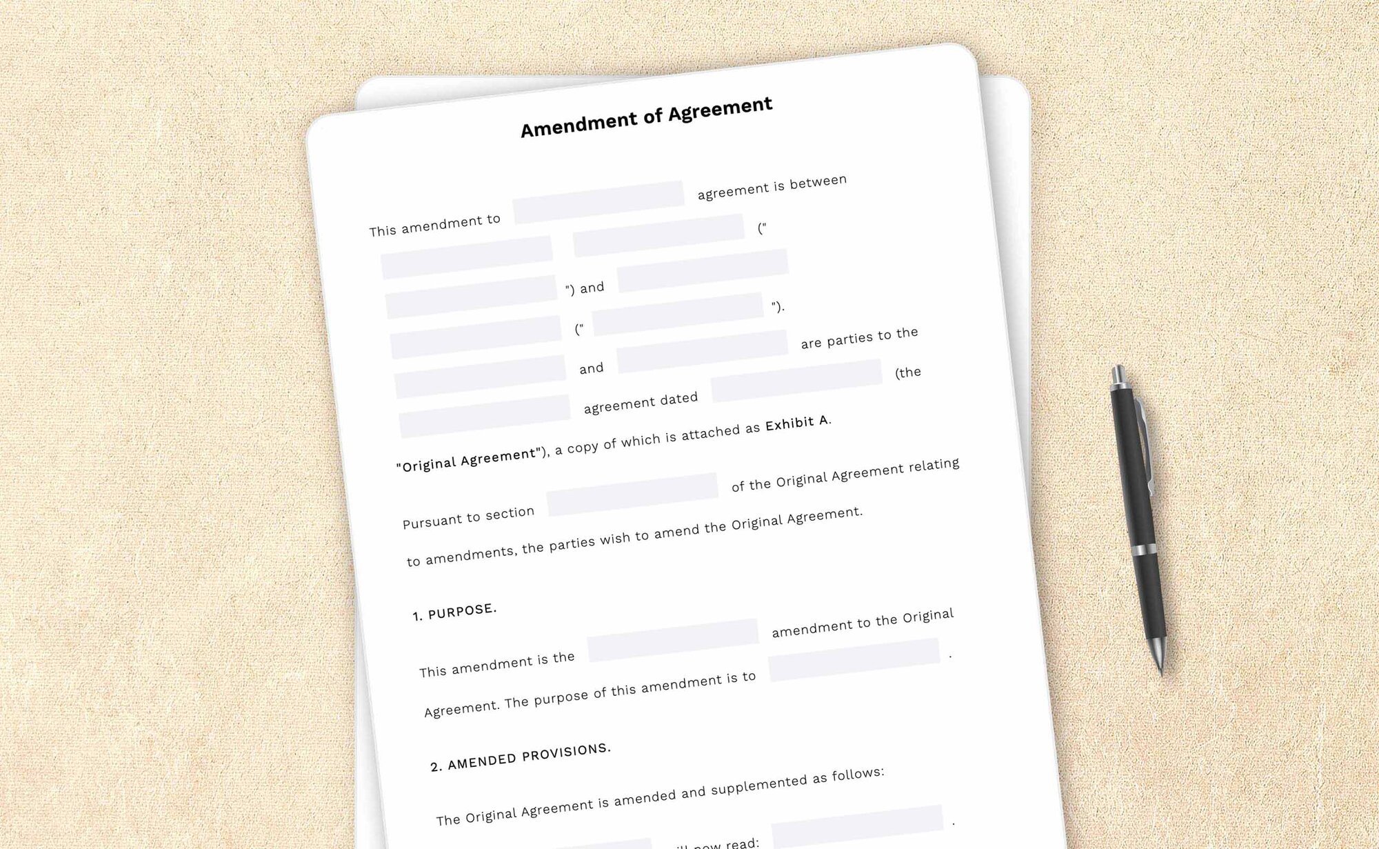 Free amendment of agreement template by LegalZoom. Create and download agreements for free!