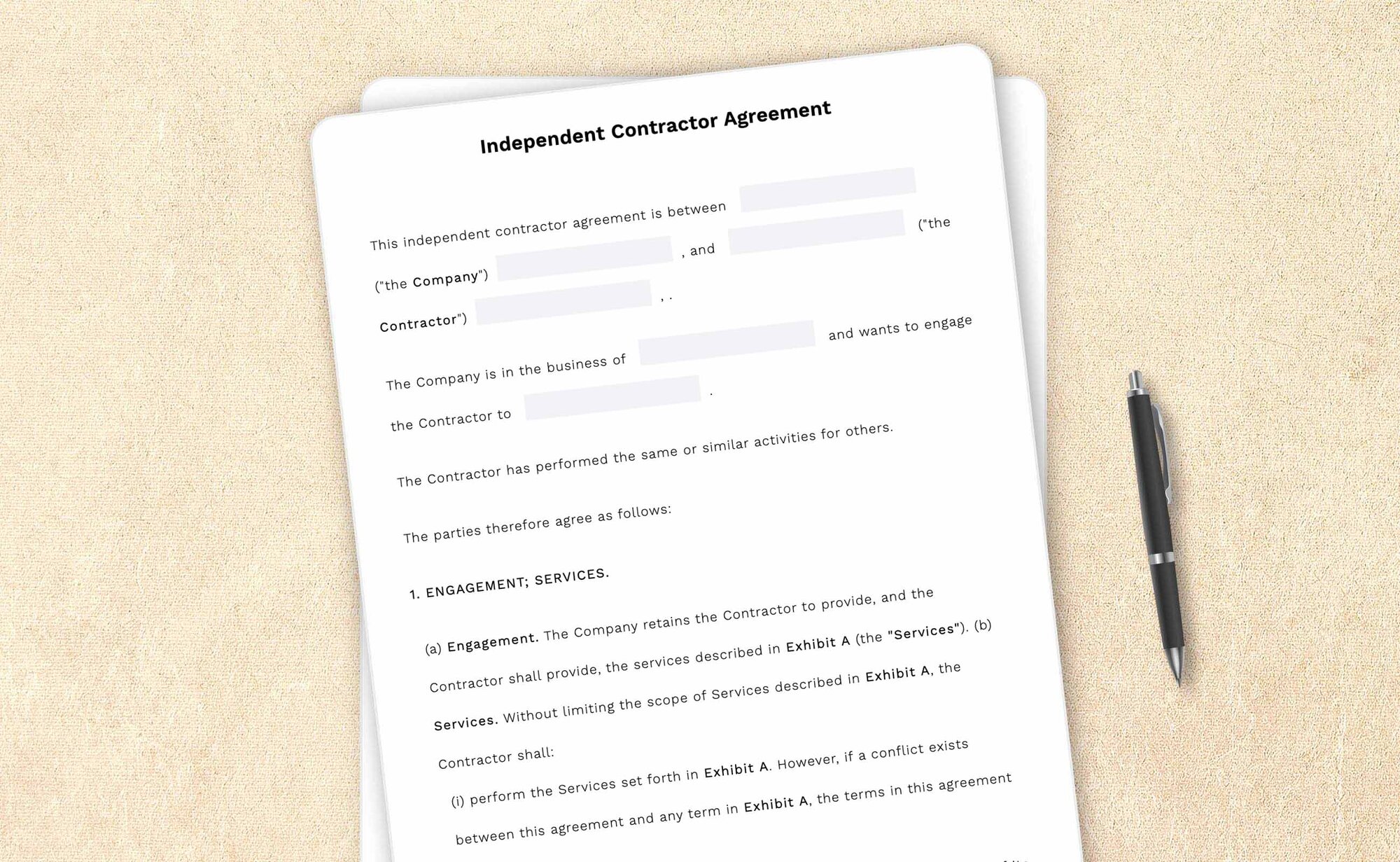 Professional independent contractor agreement template by LegalZoom. Easily draft, edit, and download your agreements!