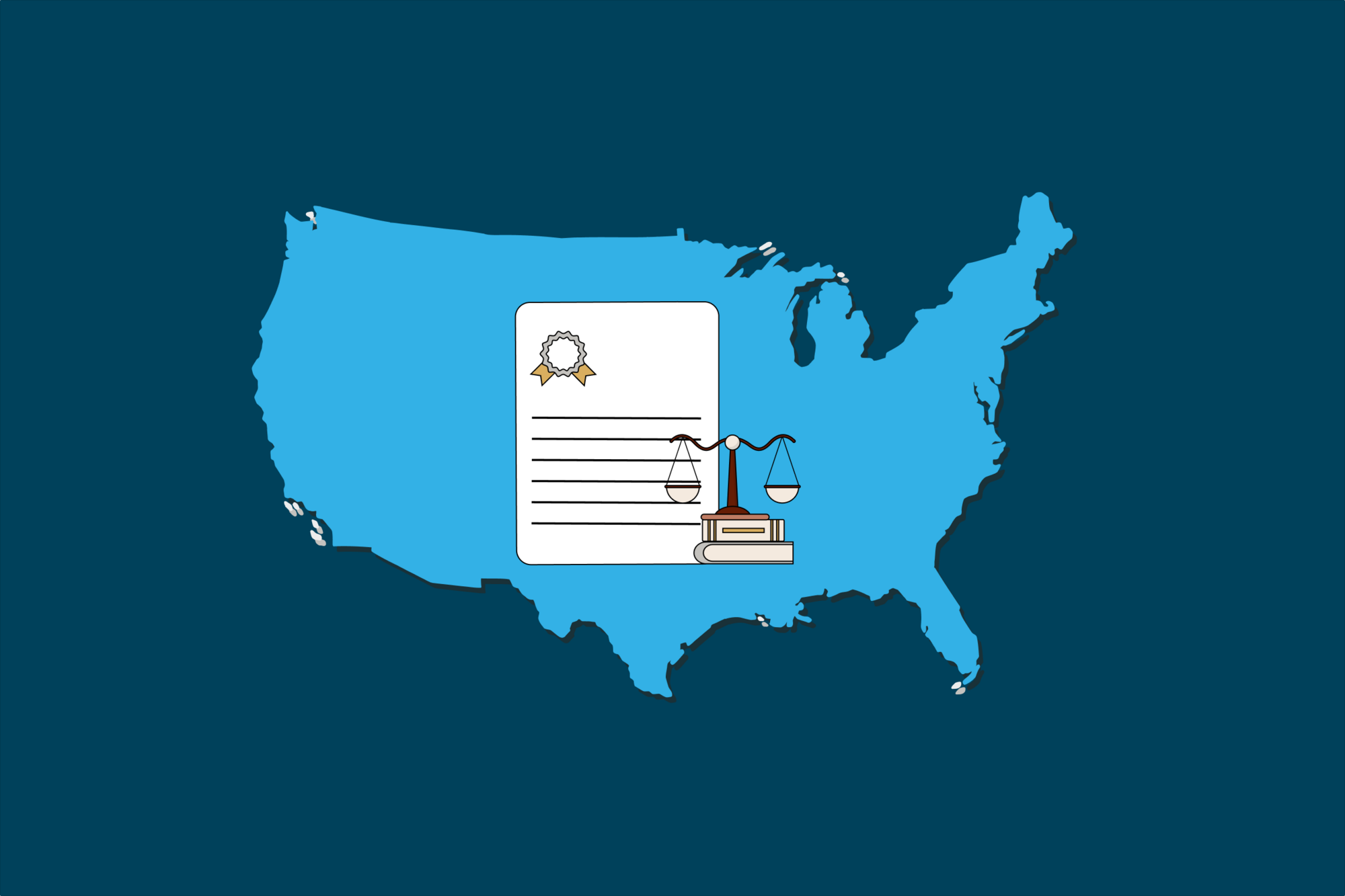 An image of the United States illustrates the legalities surrounding the creation of a durable power of attorney in each state. 