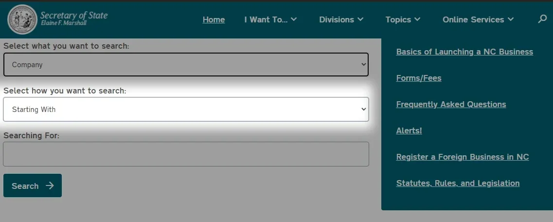 You can search a business name even if you only know the first word or words.