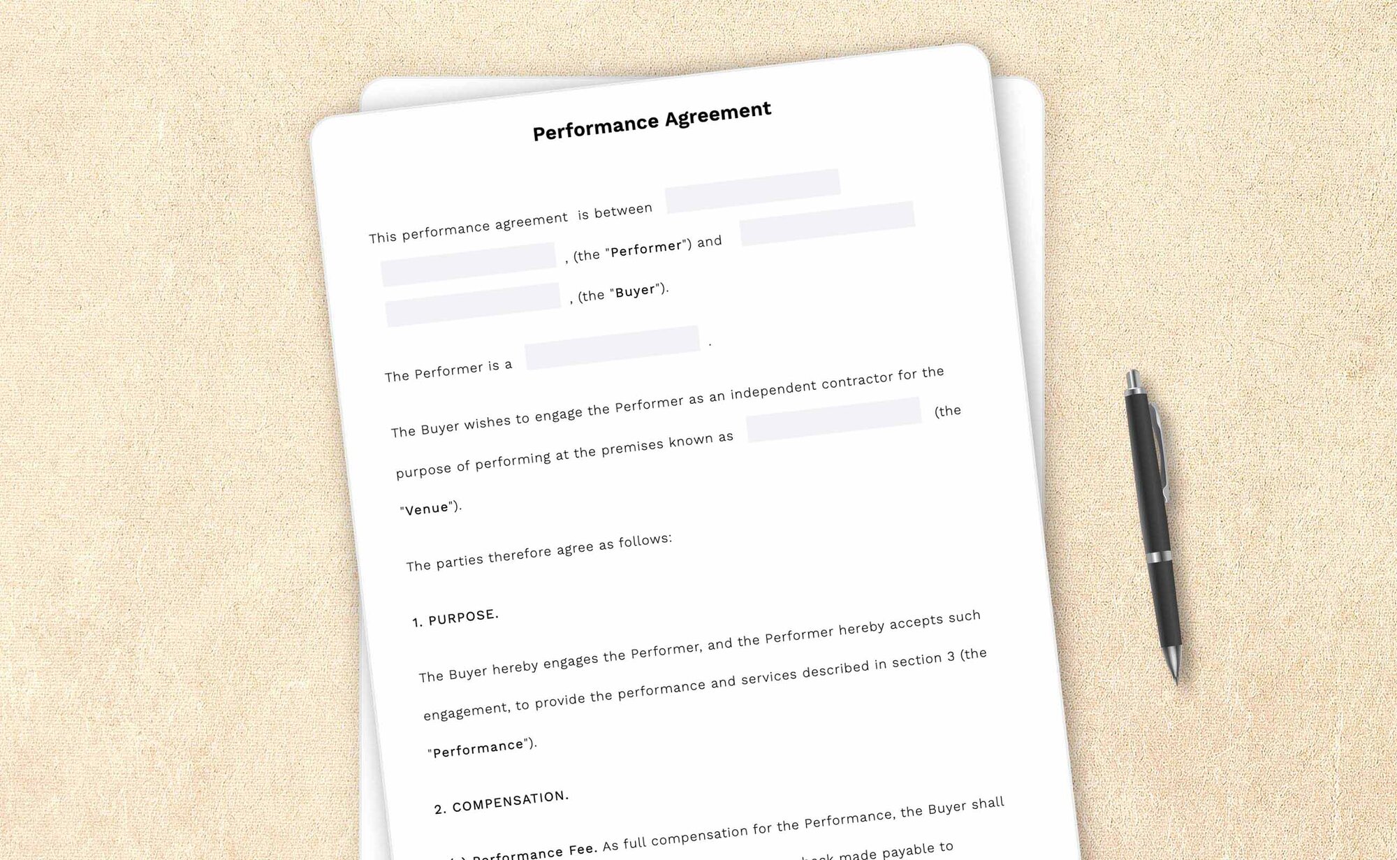 Free performance agreement template by LegalZoom. Create and download agreements for free!