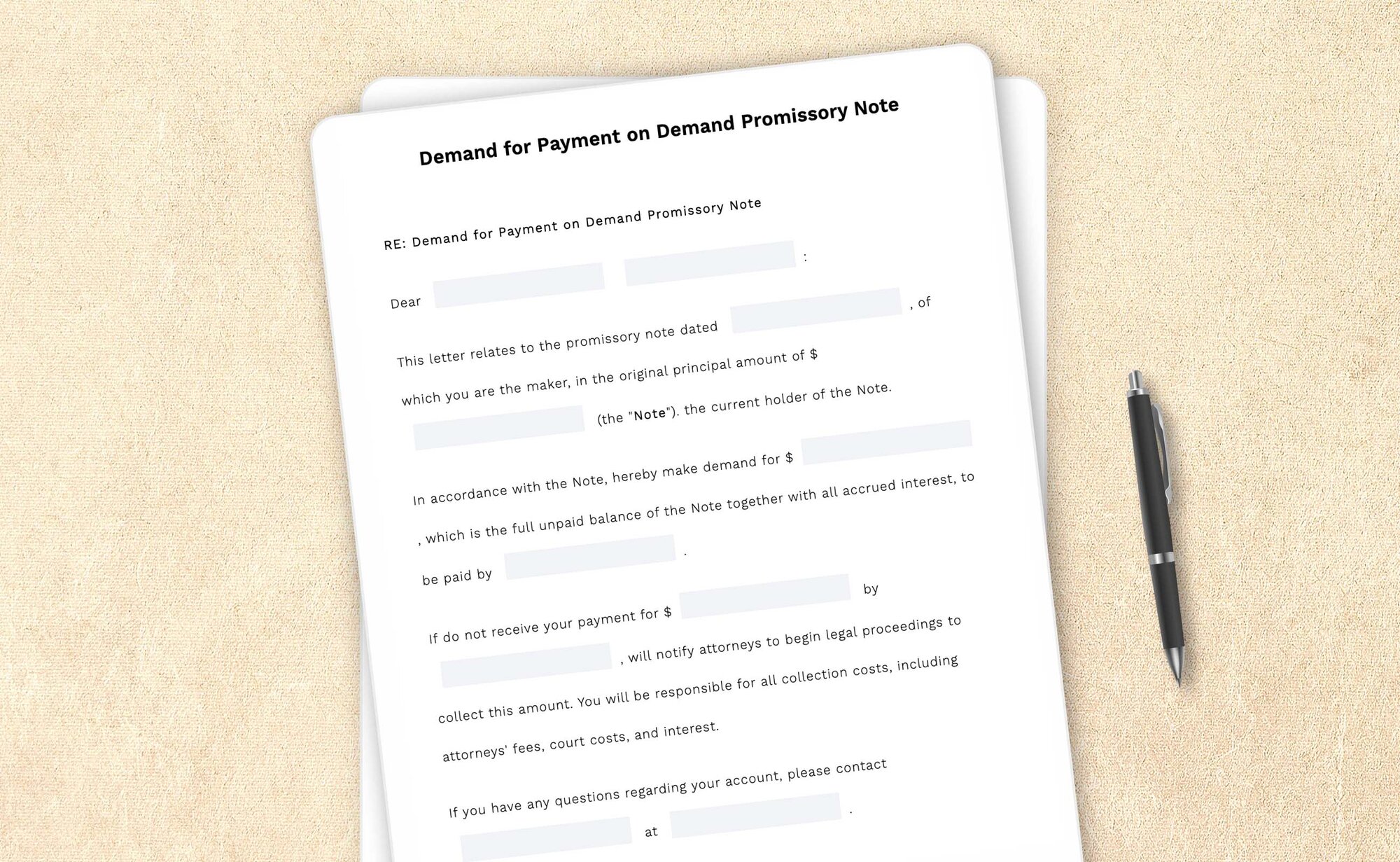 Free demand for payment on demand promissory note template by LegalZoom. Create and download promissory notes for free!