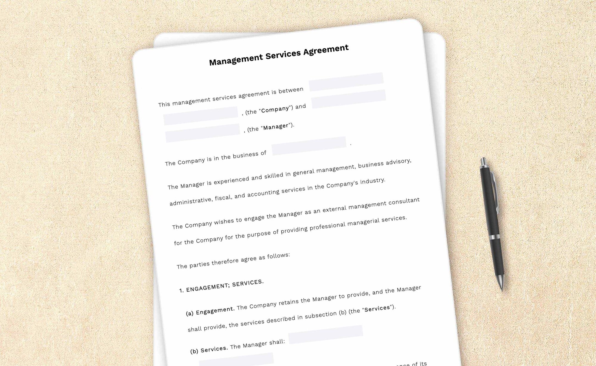 Professional management services agreement template by LegalZoom. Easily draft, edit, and download your agreements!