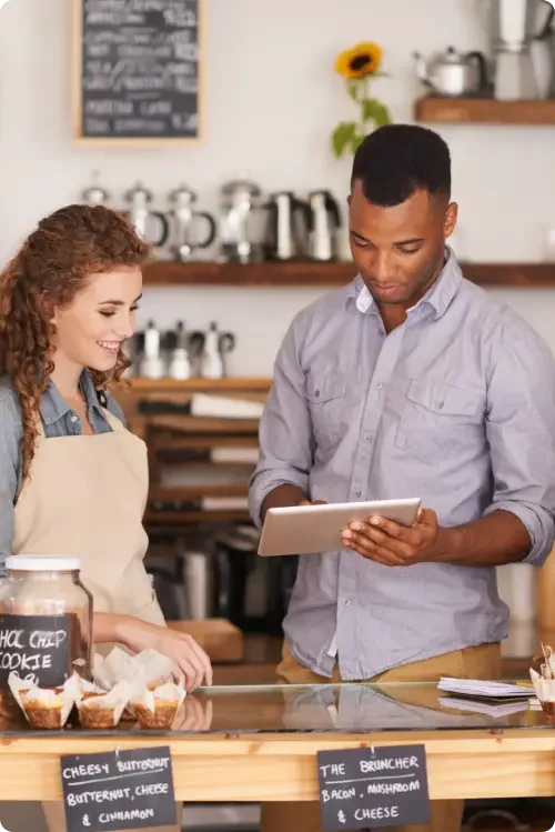 A male and a female barista who were hired as independent contractors to supplement workflow in a cafe