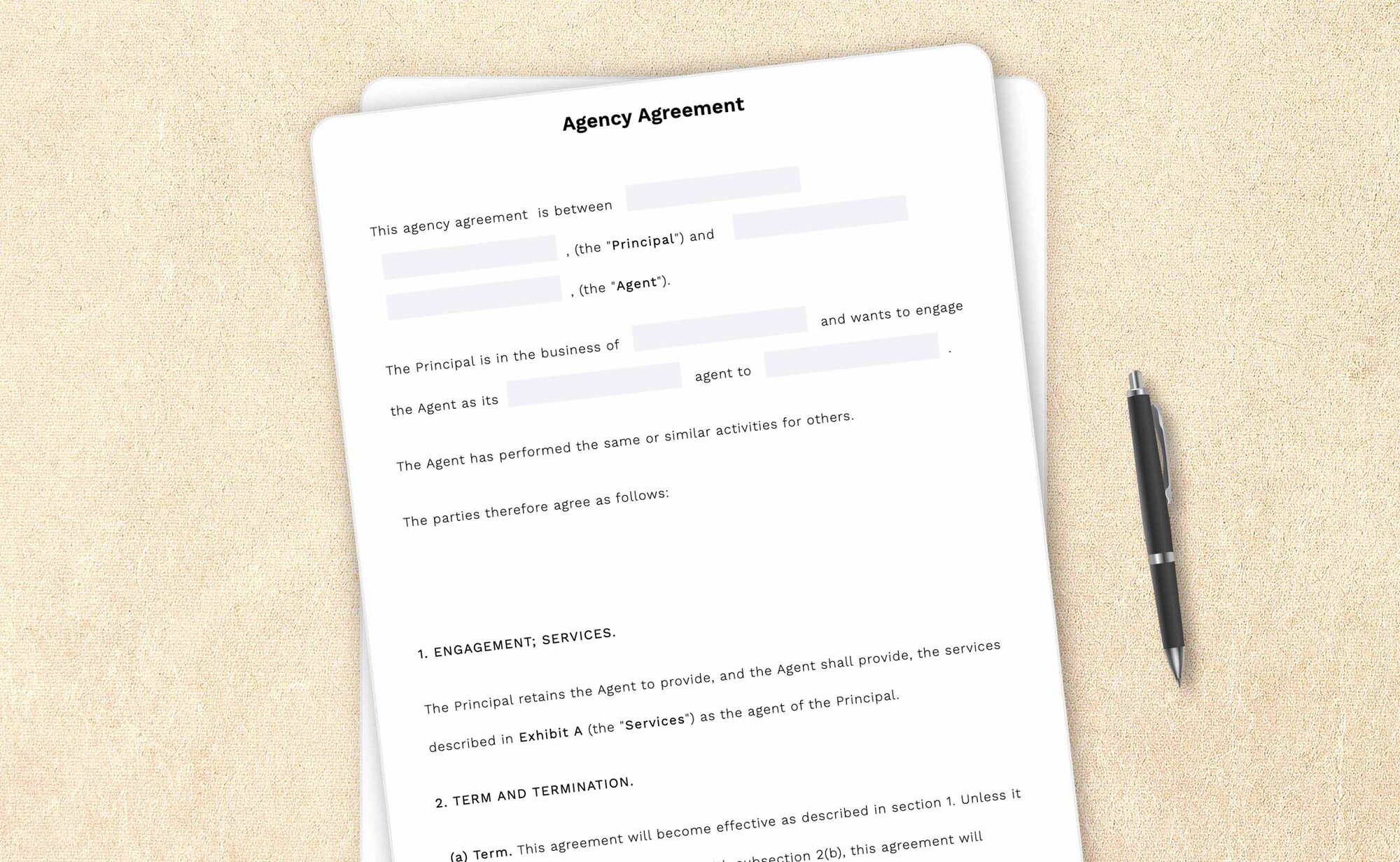 Professional agency agreement template by LegalZoom. Easily draft, edit, and download your agreements!