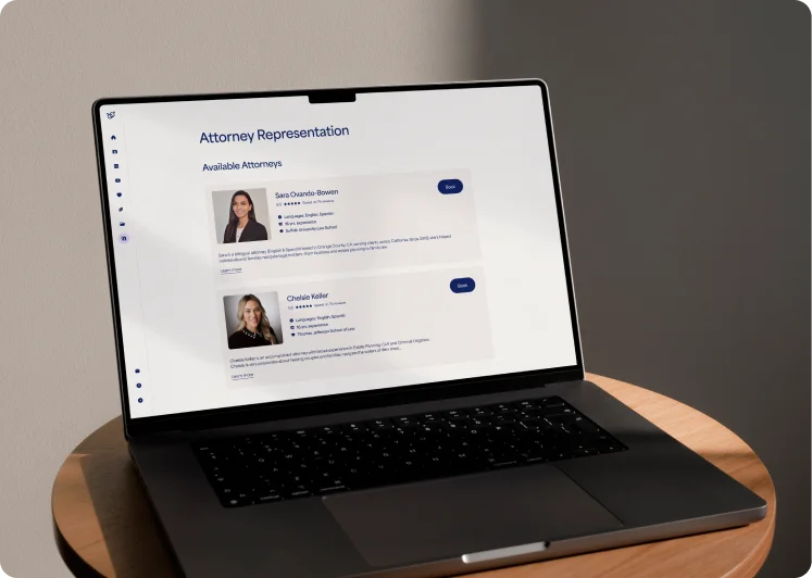 A gallery of attorneys, their credentials and availability