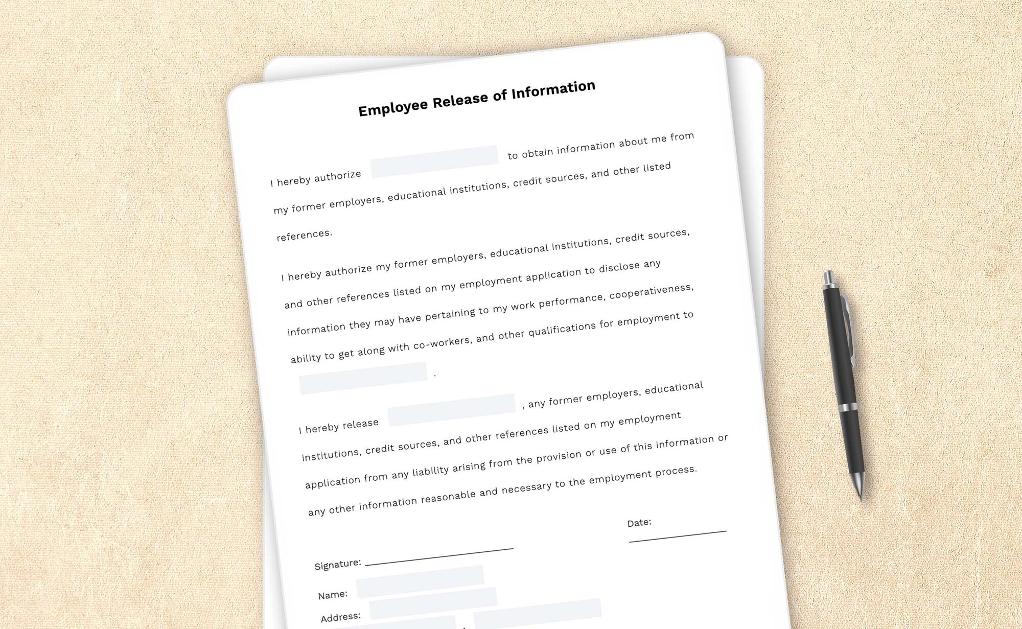 Employee release of information form template by LegalZoom. Create and download forms with ease!