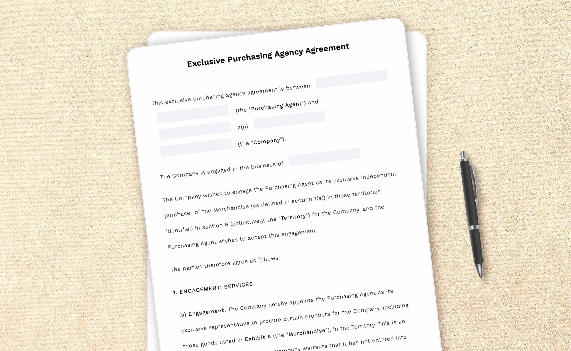 Professional exclusive purchasing agency agreement template by LegalZoom. Easily draft, edit, and download your agreements!