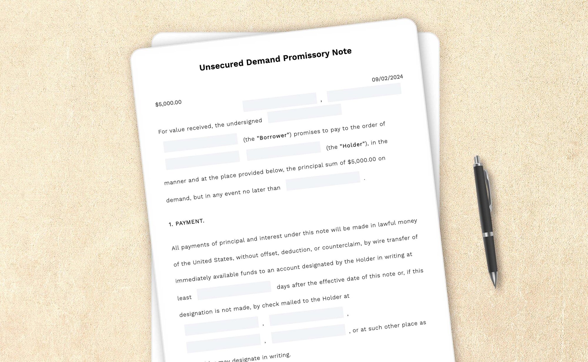 Unsecured demand promissory note template by LegalZoom. Create and download promissory notes with confidence!