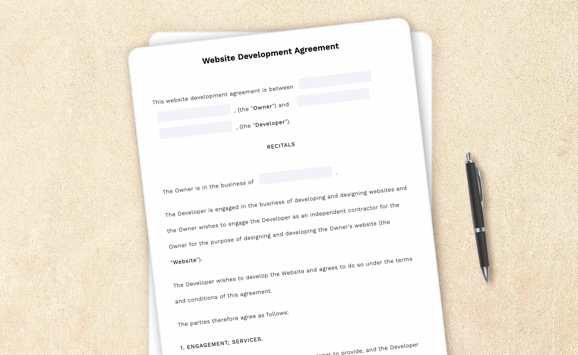 Professional website development agreement template by LegalZoom. Easily draft, edit, and download your agreements!