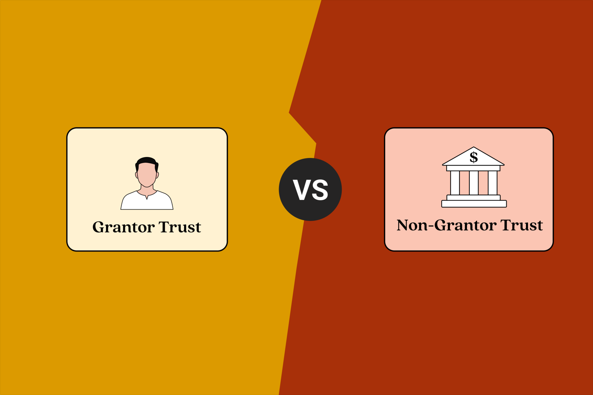 Differences between a grantor trust and a non-grantor trust.