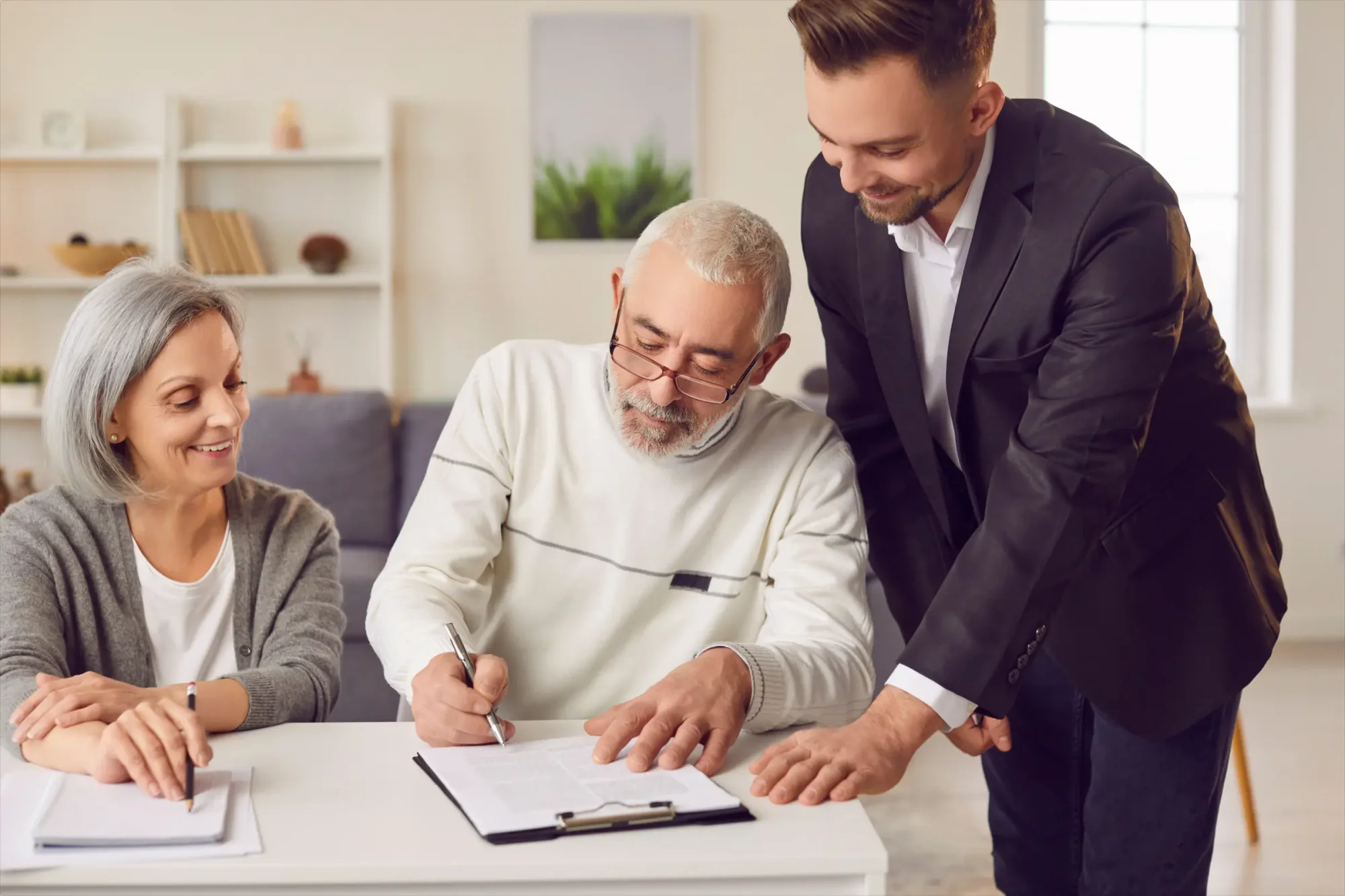 A senior couple is seeking legal assistance to complete their estate planning documents to designate the primary beneficiary of their choice.