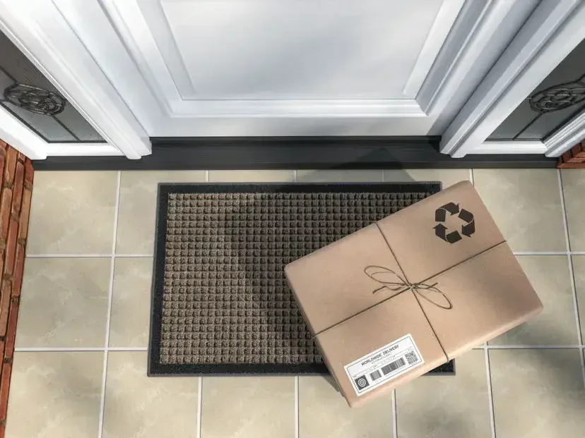 a package in front of the door