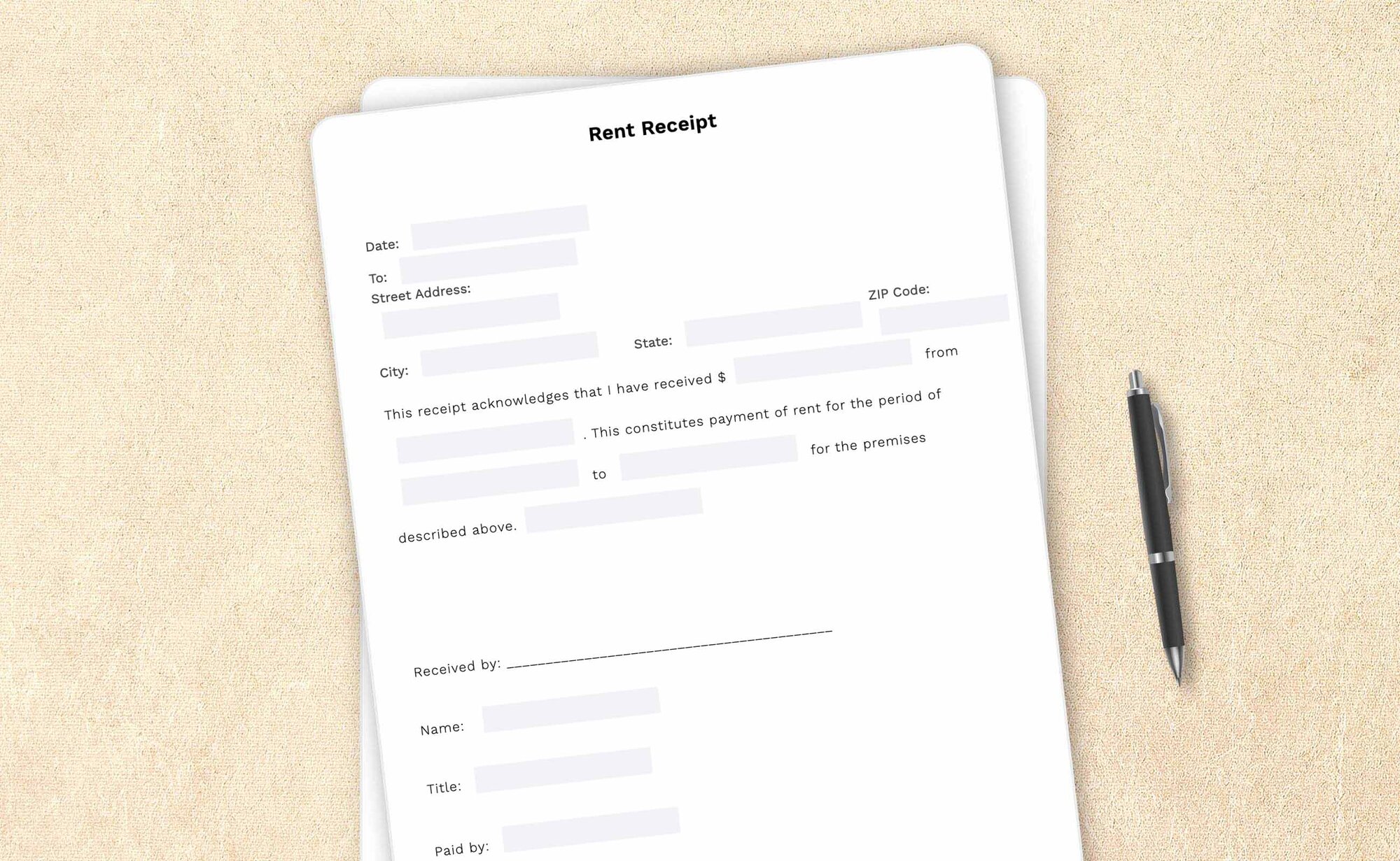 Free rent receipt template by LegalZoom. Create and download receipts for free!