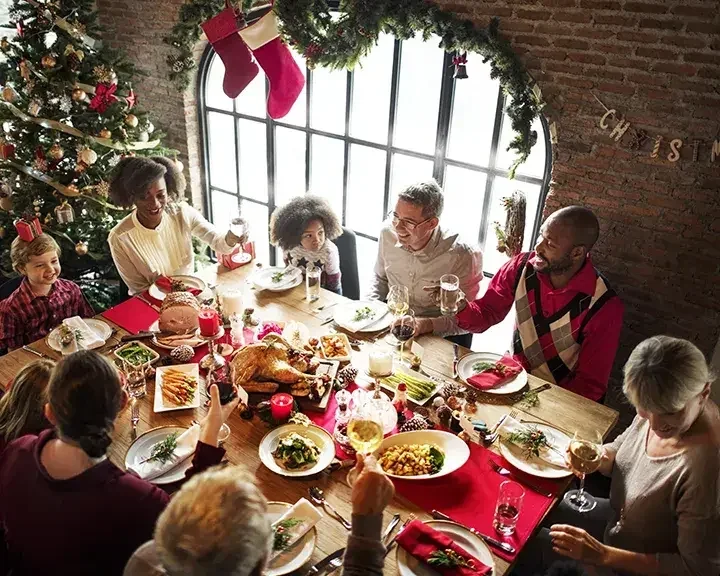 Family and friends celebrating the holiday season together.