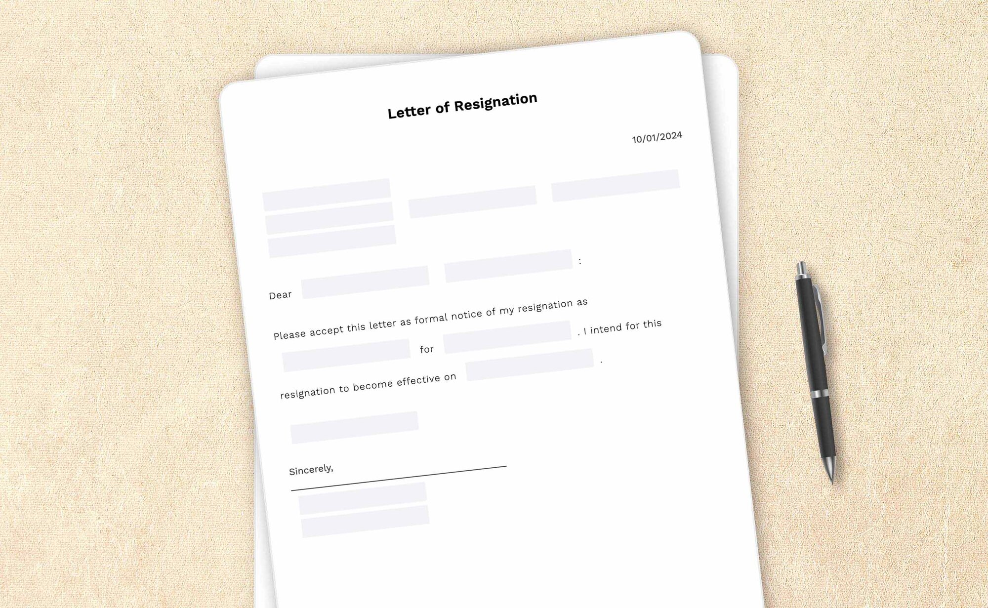 Resignation letter template by LegalZoom. Create and download letters easily!