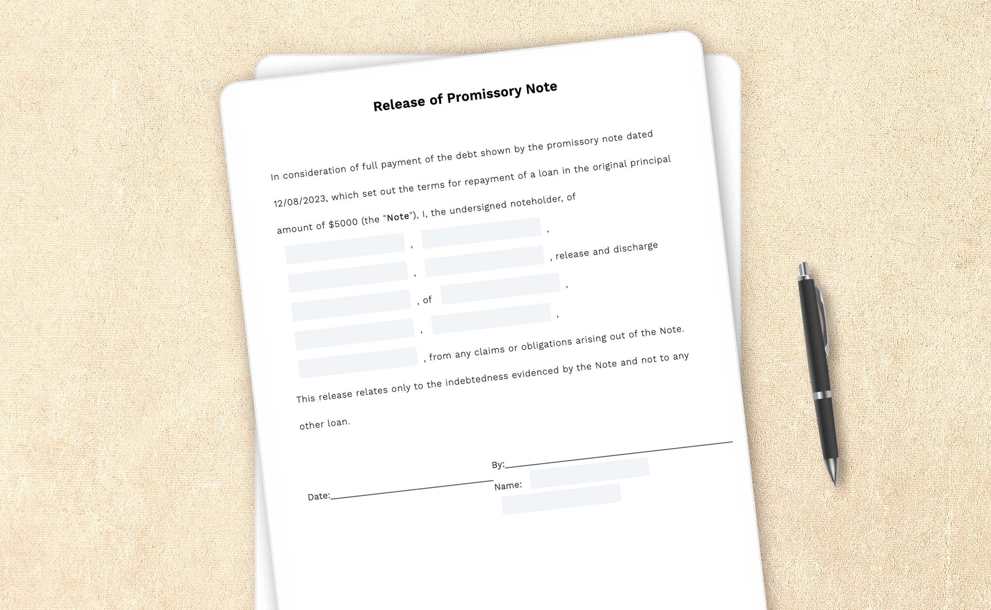 Free release of promissory note template by LegalZoom. Create and download promissory notes for free!