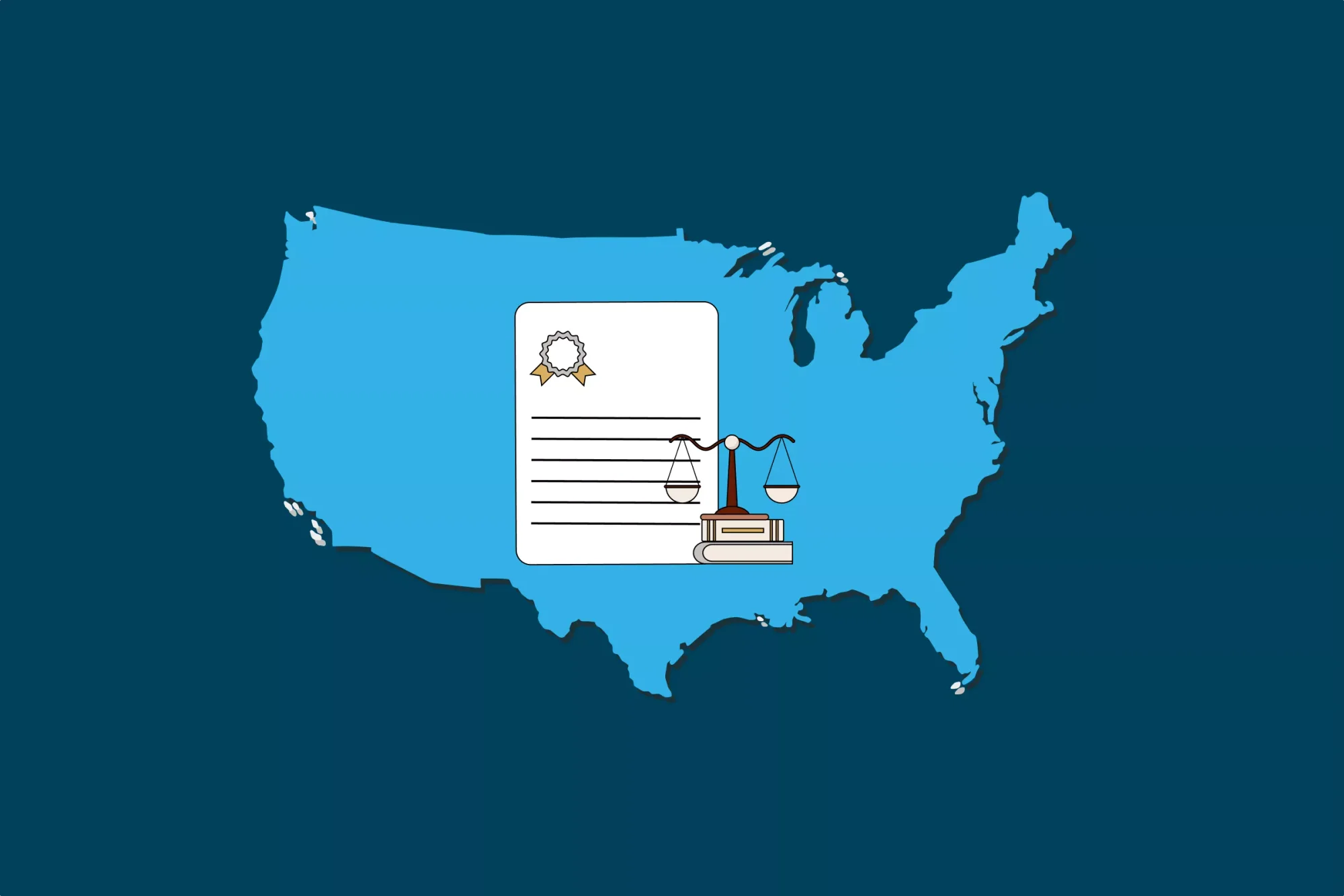 An image of the United States illustrates the legalities surrounding the creation of a durable power of attorney in each state.