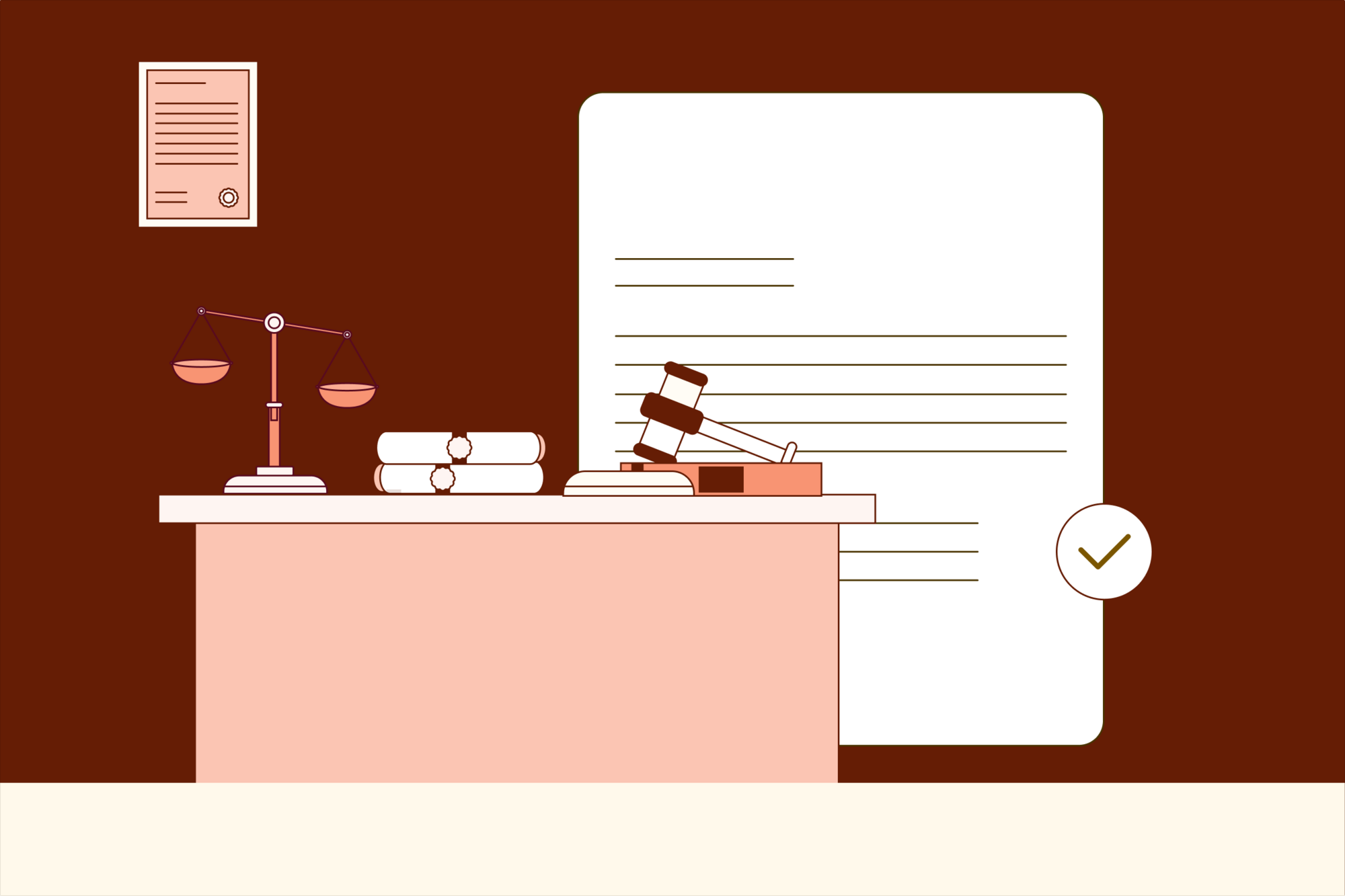 An image illustration explaining the process of creating a DPOA, which includes choosing the right agent, deciding on the powers of the assigned agent, completing the right DPOA form, complying with state-specific legal requirements, and finally storing the document for future use.