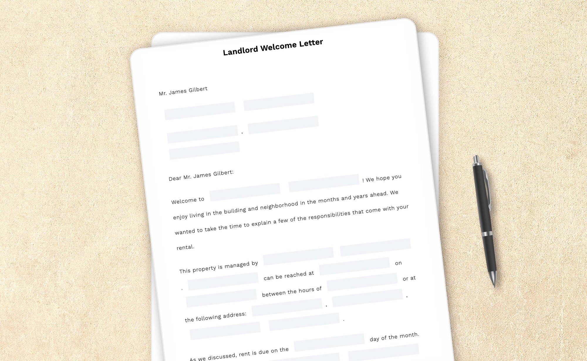 Free landlord welcome letter template by LegalZoom. Create and download letters for free!